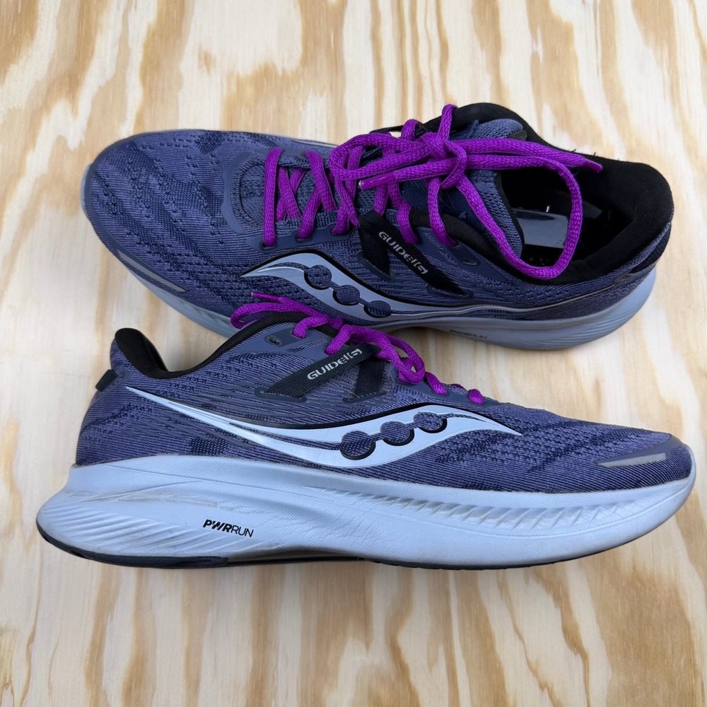 Saucony Guide 15 Womens Running Shoes Purple Blue Stability Sneakers S10810-14
